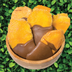 Dark chocolate-dipped mango